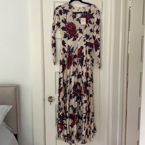 Free people long sleeve flower midi dress